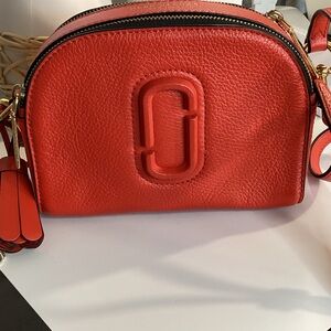Marc Jacobs Orange-Red Leather Crossbody Camera Bag
